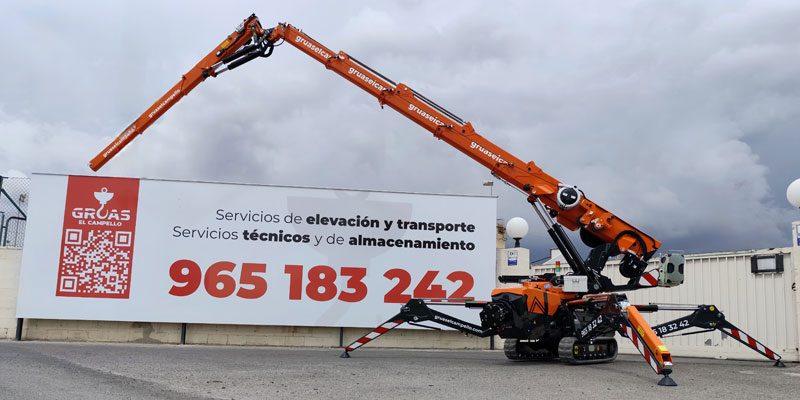 Alquiler de minigrúas compactas en Alicante, Murcia y Valencia para espacios reducidos